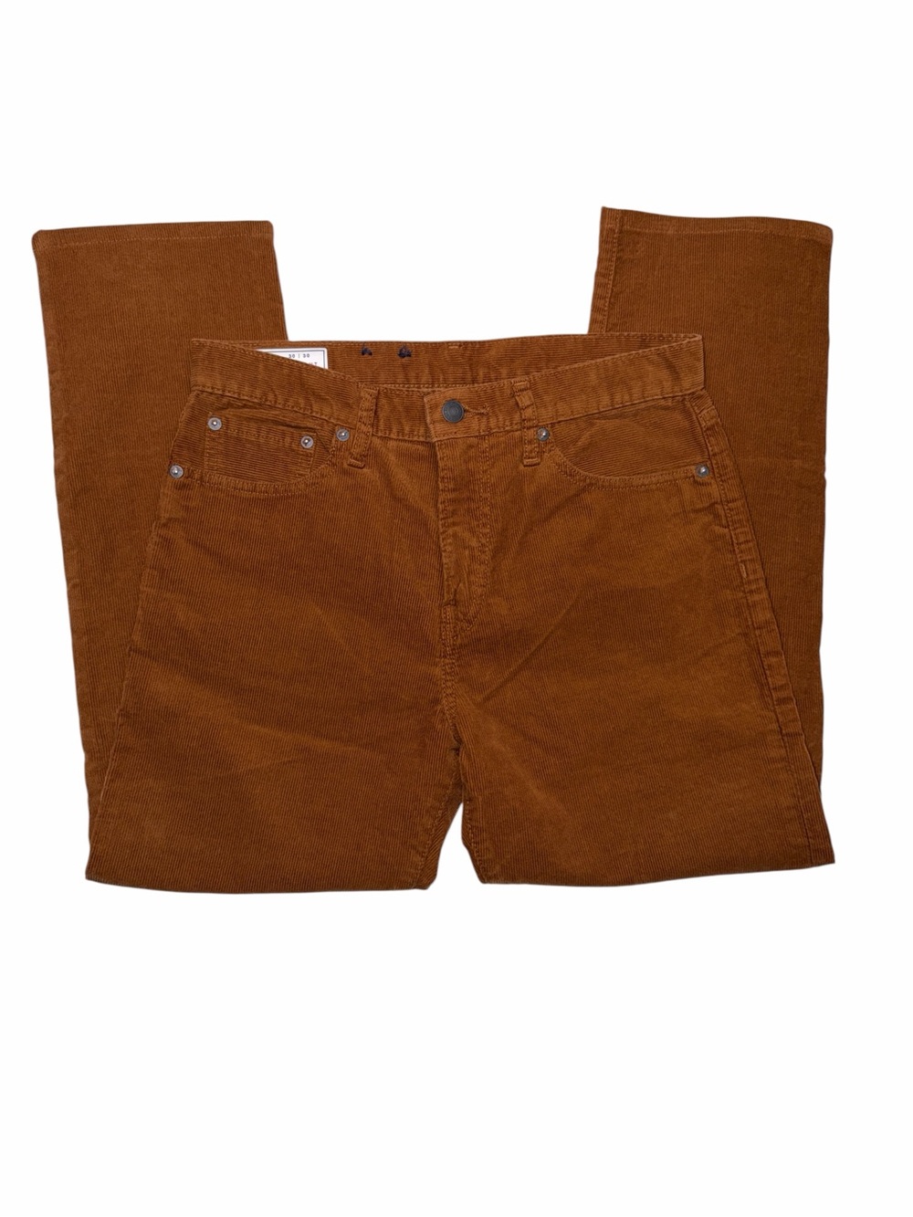 GAP Men's Straight Leg Corduroy Jeans Brown Cotton Stretch 30W EUC